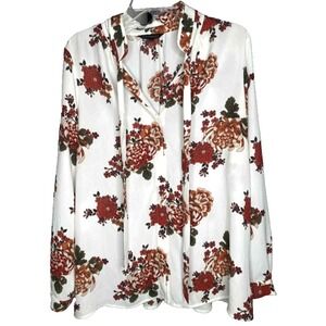 Express Women's Portofino blouse Shirt Button Down Sz‎ Large boho flowy corpcore